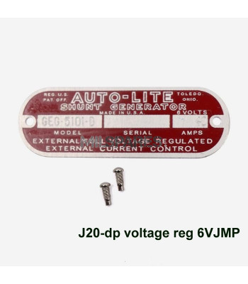 Voltage regulator data plate